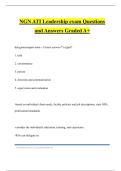 NGN ATI Leadership exam Questions and Answers Graded A&plus;