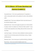 AP US History AP Exam Questions and Answers Graded A&plus;