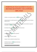 PORTFOLIO MANAGEMENT EXAM 1 2025&sol;2026 QUESTIONS AND ANSWERS 100&percnt; PASS