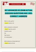 307 ADVANCED DC EXAM ACTUAL 2025&sol;2026 QUESTIONS AND 100&percnt; CORRECT ANSWERS