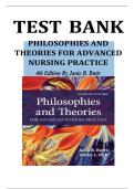 TEST BANK for Philosophies and Theories for Advanced Nursing Practice 4th Edition by Janie B&period; Butts & Karen L&period; Rich &vert; All Chapters 1-26 &vert; Complete Guide with Verified Answers