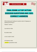 FINAL EXAM&colon; LLT 307 ACTUAL 2025&sol;2026 QUESTIONS AND 100&percnt; CORRECT ANSWERS