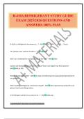 R-410A REFRIGERANT STUDY GUIDE EXAM 2025&sol;2026 QUESTIONS AND ANSWERS 100&percnt; PASS