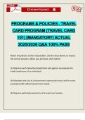 PROGRAMS & POLICIES - TRAVEL CARD PROGRAM &lpar;TRAVEL CARD 101&rpar; &lbrack;MANDATORY&rsqb; ACTUAL 2025&sol;2026 Q&A 100&percnt; PASS