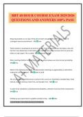 RBT 40 HOUR COURSE EXAM 2025&sol;2026 QUESTIONS AND ANSWERS 100&percnt; PASS