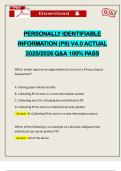 PERSONALLY IDENTIFIABLE INFORMATION &lpar;PII&rpar; V4&period;0 ACTUAL 2025&sol;2026 Q&A 100&percnt; PASS