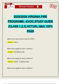 2025&sol;2026 VIRGINIA FIRE PROGRAMS - EVOC STUDY GUIDE &lpar;CLASS 1&comma;2&comma;3&rpar; ACTUAL Q&A 100&percnt; PASS