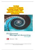 Fundamental Managerial Accounting Concepts 9th Edition Test Bank &ndash; Edmonds Exam Guide with Correct Answers & Rationales