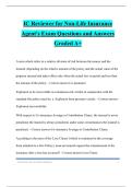 IC Reviewer for Non-Life Insurance Agent's Exam Questions and Answers Graded A&plus;
