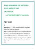 Davis Advantage Maternal-Child Nursing Care 3rd Ed Test Bank &lpar;2025&rpar; &vert; 50 NCLEX Questions&sol;Chapter &vert; Verified Answers & Rationales &vert; Scannell