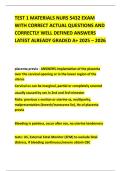 TEST 1 MATERIALS NURS 5432 EXAM WITH CORRECT ACTUAL QUESTIONS AND CORRECTLY WELL DEFINED ANSWERS LATEST ALREADY GRADED A&plus; 2025 &ndash; 2026