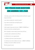 5857 PRAXIS EXAM QUESTIONS AND ANSWERS 100&percnt; PASS
