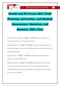 Health and PE Praxis 5857 PLUS Planning&comma; Instruction&comma; and Student Assessment- Questions and Answers 100&percnt; Pass