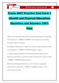 Praxis 5857 Practice Test Form 1 &lpar;Health and Physical Education&rpar; Questions and Answers 100&percnt; Pass
