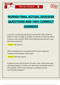 NUR505 FINAL ACTUAL 2025&sol;2026 QUESTIONS AND 100&percnt; CORRECT ANSWERS