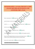SONOGRAPHY CANADA PHYSICS CORE EXAM 2025/2026 QUESTIONS AND ANSWERS 100% PASS