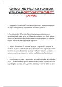 CONDUCT AND PRACTICES HANDBOOK &lpar;CPH&rpar; EXAM QUESTIONS WITH CORRECT ANSWERS