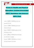 Praxis II&colon; Health and Physical Education- Content Knowledge &lpar;5857&rpar; Questions and Answers 100&percnt; Pass