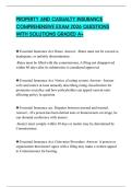 PROPERTY AND CASUALTY INSURANCE COMPREHENSIVE EXAM 2026 QUESTIONS WITH SOLUTIONS GRADED A+