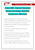 Praxis 5095 - Physical Education&colon; Content and Design- Questions and Answers 100&percnt; Pass