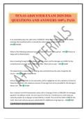 TEXAS ADJUSTER EXAM 2025&sol;2026 QUESTIONS AND ANSWERS 100&percnt; PASS
