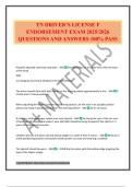 TN DRIVER&rsquo;S LICENSE F ENDORSEMENT EXAM 2025&sol;2026 QUESTIONS AND ANSWERS 100&percnt; PASS