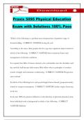 Praxis 5095 Physical Education Exam with Solutions 100&percnt; Pass