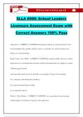 SLLA 6990&colon; School Leaders Licensure Assessment Exam with Correct Answers 100&percnt; Pass
