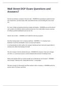 Wall Street DCF Exam Questions and Answers
