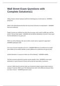 Wall Street Exam Questions with Complete Solutions