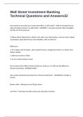 Wall Street Investment Banking Technical Questions and Answers