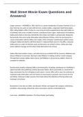 Wall Street Movie Exam Questions and Answers