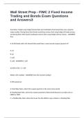 Wall Street Prep - FIMC 2 Fixed Income Trading and Bonds Exam Questions and Answers