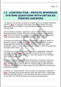 2&period;4 - CONTRACTOR &ndash; PRIVATE SEWERAGE  SYSTEMS QUESTIONS WITH DETAILED  VERIFIED ANSWERS