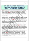 15&period;7 - CONTRACTOR &ndash; RESIDENTIAL  VENTILATION QUESTIONS WITH  DETAILED VERIFIED ANSWERS