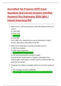 Accredited Tax Preparer &lpar;ATP&rpar; Exam  Questions And Correct Answers &lpar;Verified  Answers&rpar; Plus Rationales 2026 Q&A &vert;  Instant Download Pdf 