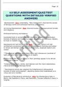 4&period;0 SELF-ASSESSMENT&sol;QUIZ&sol;TEST  QUESTIONS WITH DETAILED VERIFIED  ANSWERS