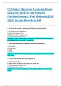 CO Boiler Operator Licensing Exam  Questions And Correct Answers  &lpar;Verified Answers&rpar; Plus  Rationale2026  Q&A&vert; Instant Download Pdf 