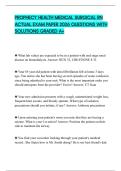 PROPHECY HEALTH MEDICAL SURGICAL RN ACTUAL EXAM PAPER 2026 QUESTIONS WITH SOLUTIONS GRADED A&plus;