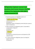 Refrigeration Engineer License Exam  Questions And Correct Answers &lpar;Verified  Answers&rpar; Plus Rationales 2026 Q&A &vert;  Instant Download Pdf 