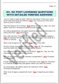 301- NC POST LICENSING QUESTIONS  WITH DETAILED VERIFIED ANSWERS