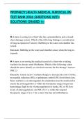 PROPHECY HEALTH MEDICAL SURGICAL RN TEST BANK 2026 QUESTIONS WITH SOLUTIONS GRADED A&plus;