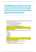 CO Building Automation Contractor  Exam Questions And Correct Answers  &lpar;Verified Answers&rpar; Plus Rationale2026  Q&A&vert; Instant Download Pdf  