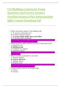 CO Building Contractor Exam  Questions And Correct Answers   &lpar;Verified Answers&rpar; Plus Rationale2026  Q&A&vert; Instant Download Pdf