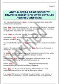 ABST ALBERTA BASIC SECURITY  TRAINING QUESTIONS WITH DETAILED  VERIFIED ANSWERS 