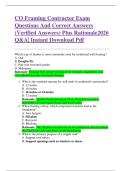 CO Framing Contractor Exam  Questions And Correct Answers   &lpar;Verified Answers&rpar; Plus Rationale2026  Q&A&vert; Instant Download Pdf  
