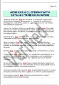 ACHE EXAM QUESTIONS WITH  DETAILED VERIFIED ANSWERS 