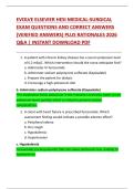 EVOLVE ELSEVIER HESI MEDICAL-SURGICAL  EXAM QUESTIONS AND CORRECT ANSWERS  &lpar;VERIFIED ANSWERS&rpar; PLUS RATIONALES 2026  Q&A &vert; INSTANT DOWNLOAD PDF