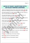 AECN 357 EXAM 3 QUESTIONS WITH  DETAILED VERIFIED ANSWERS