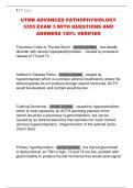 UTMB ADVANCED PATHOPHYSIOLOGY  5355 EXAM 3 WITH QUESTIONS AND  ANSWERS 100&percnt; VERIFIED